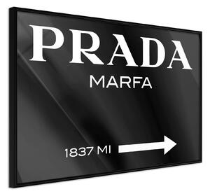 Inramad Poster / Tavla - Prada (Black) - 30x20 Guldram