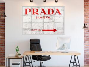 Inramad Poster / Tavla - Prada (Red) - 30x20 Guldram