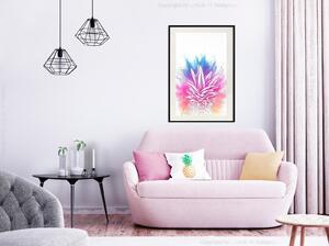 Inramad Poster / Tavla - Rainbow Pineapple Crown - 30x45 Svart ram