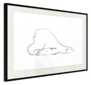 Inramad Poster / Tavla - Resting Polar Bear - 45x30 Guldram