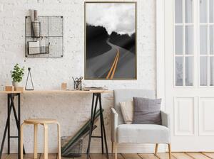 Inramad Poster / Tavla - Road Into the Unknown - 20x30 Guldram med passepartout