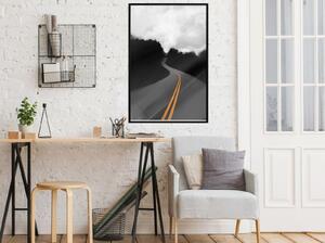 Inramad Poster / Tavla - Road Into the Unknown - 20x30 Guldram med passepartout