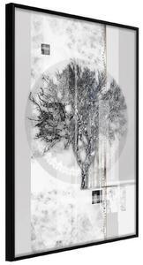 Inramad Poster / Tavla - Sign of Winter - 40x60 Svart ram med passepartout