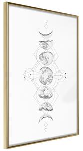 Inramad Poster / Tavla - Silver Globe - 30x45 Guldram