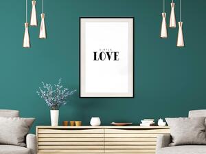 Inramad Poster / Tavla - Simple Love - 40x60 Guldram med passepartout