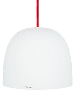 Piet Hein - Super215 Mm Pendel - Hängsmycke - SUPER215 mm Pendel Opal-glas (E27 60W) - RØD ledning 3m - H17.3 x W21.5 D21.5 cm
