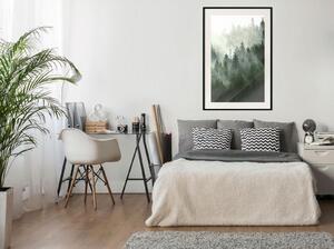 Inramad Poster / Tavla - Steaming Forest - 20x30 Svart ram