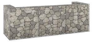 Gabionmur för soptunnor galvaniserat stål 320x100x110 cm - Silver
