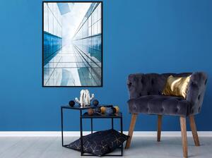 Inramad Poster / Tavla - Steel and Glass (Blue) - 30x45 Guldram