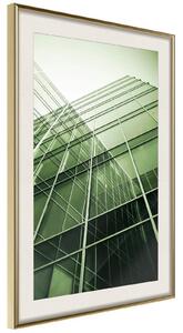 Inramad Poster / Tavla - Steel and Glass (Green) - 20x30 Svart ram