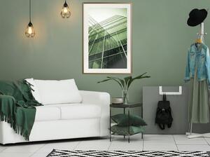 Inramad Poster / Tavla - Steel and Glass (Green) - 20x30 Guldram