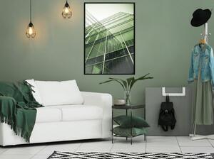 Inramad Poster / Tavla - Steel and Glass (Green) - 40x60 Guldram
