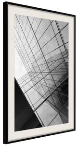 Inramad Poster / Tavla - Steel and Glass (Grey) - 30x45 Svart ram med passepartout