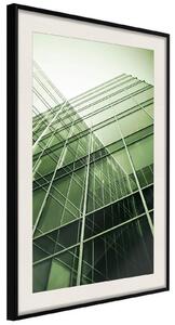 Inramad Poster / Tavla - Steel and Glass (Green) - 40x60 Guldram