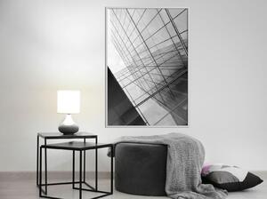 Inramad Poster / Tavla - Steel and Glass (Grey) - 30x45 Guldram med passepartout
