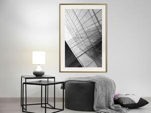 Inramad Poster / Tavla - Steel and Glass (Grey) - 30x45 Guldram