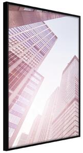 Inramad Poster / Tavla - Steel and Glass (Pink) - 40x60 Guldram