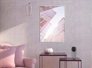 Inramad Poster / Tavla - Steel and Glass (Pink) - 20x30 Svart ram med passepartout
