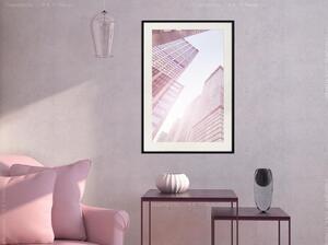 Inramad Poster / Tavla - Steel and Glass (Pink) - 30x45 Guldram