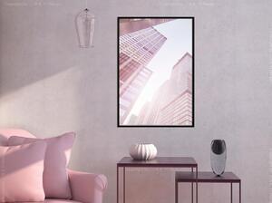 Inramad Poster / Tavla - Steel and Glass (Pink) - 20x30 Guldram med passepartout