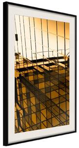 Inramad Poster / Tavla - Steel and Glass (Yellow) - 30x45 Svart ram med passepartout