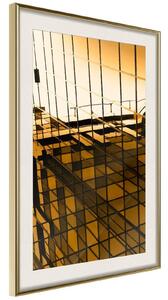 Inramad Poster / Tavla - Steel and Glass (Yellow) - 20x30 Guldram med passepartout
