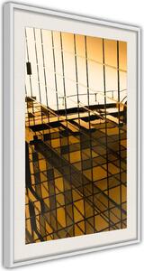 Inramad Poster / Tavla - Steel and Glass (Yellow) - 20x30 Vit ram med passepartout