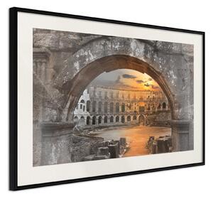 Inramad Poster / Tavla - Sunset in the Ancient City - 45x30 Guldram