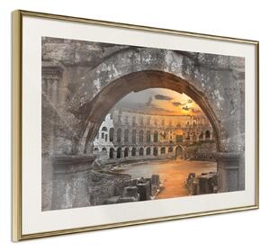 Inramad Poster / Tavla - Sunset in the Ancient City - 30x20 Guldram