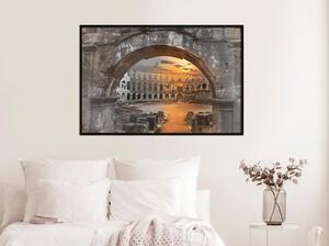 Inramad Poster / Tavla - Sunset in the Ancient City - 30x20 Svart ram