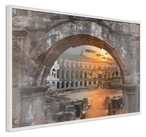 Inramad Poster / Tavla - Sunset in the Ancient City - 30x20 Guldram med passepartout