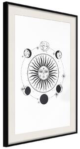 Inramad Poster / Tavla - Sun and Moon - 20x30 Svart ram