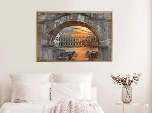 Inramad Poster / Tavla - Sunset in the Ancient City - 30x20 Guldram med passepartout