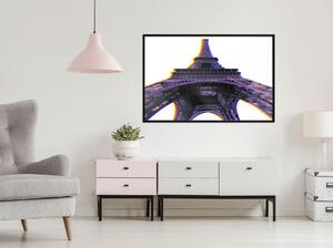 Inramad Poster / Tavla - Symbol of Paris (Purple) - 90x60 Guldram