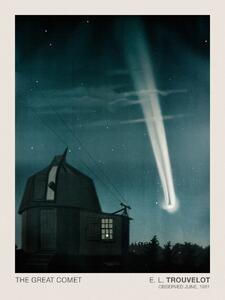 Konsttryck The Great Comet of 1881 (Stargazing / Vintage Space Station / Astronomy / Celestial Science Poster) - E. L. Trouvelot, (30 x 40 cm)
