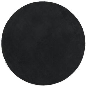 Mjuk matta HUARTE med kort lugg tvättbar svart Ø 100 cm