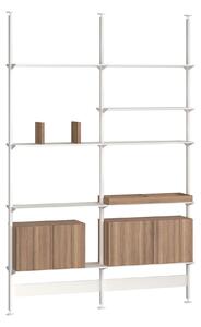 Pira - Pira G2 F-C A 212_204 White/Walnut H: 240-247 cm - Hyllor & Hyllsystem - Vit - Metall/Papper/Trä/Plast