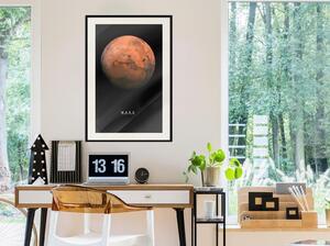 Inramad Poster / Tavla - The Solar System: Mars - 40x60 Guldram med passepartout
