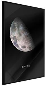 Inramad Poster / Tavla - The Solar System: Moon - 20x30 Svart ram med passepartout