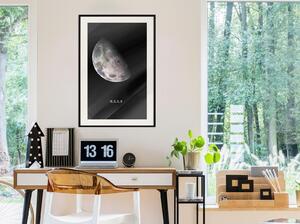 Inramad Poster / Tavla - The Solar System: Moon - 20x30 Vit ram med passepartout