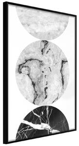 Inramad Poster / Tavla - Three Shades of Marble - 30x45 Guldram med passepartout