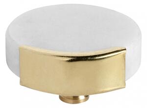 Nordal - KNOB/HOOK, white marble circle, brass