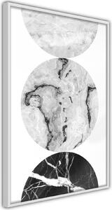 Inramad Poster / Tavla - Three Shades of Marble - 20x30 Guldram med passepartout
