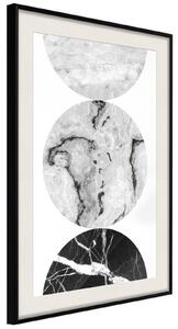 Inramad Poster / Tavla - Three Shades of Marble - 30x45 Guldram med passepartout
