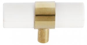 Nordal - KNOB/HOOK, white bone/brass, small