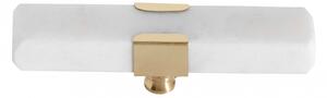 Nordal - KNOB/HOOK, white marble rectangle, brass