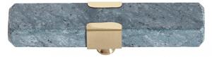 Nordal - KNOB/HOOK, green marble rectangle, brass