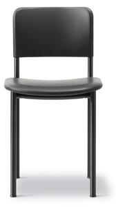 Fredericia Furniture - Plan Chair 3414 by Edward Barber & Jay Osgerby - Matstol - Omni 301 Black / Black - W42 x D52 x H77 x SH45 cm