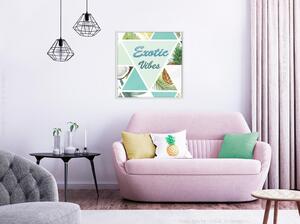 Inramad Poster / Tavla - Tropical Mosaic (Square) - 30x30 Svart ram