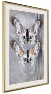 Inramad Poster / Tavla - Two Moths - 20x30 Guldram
